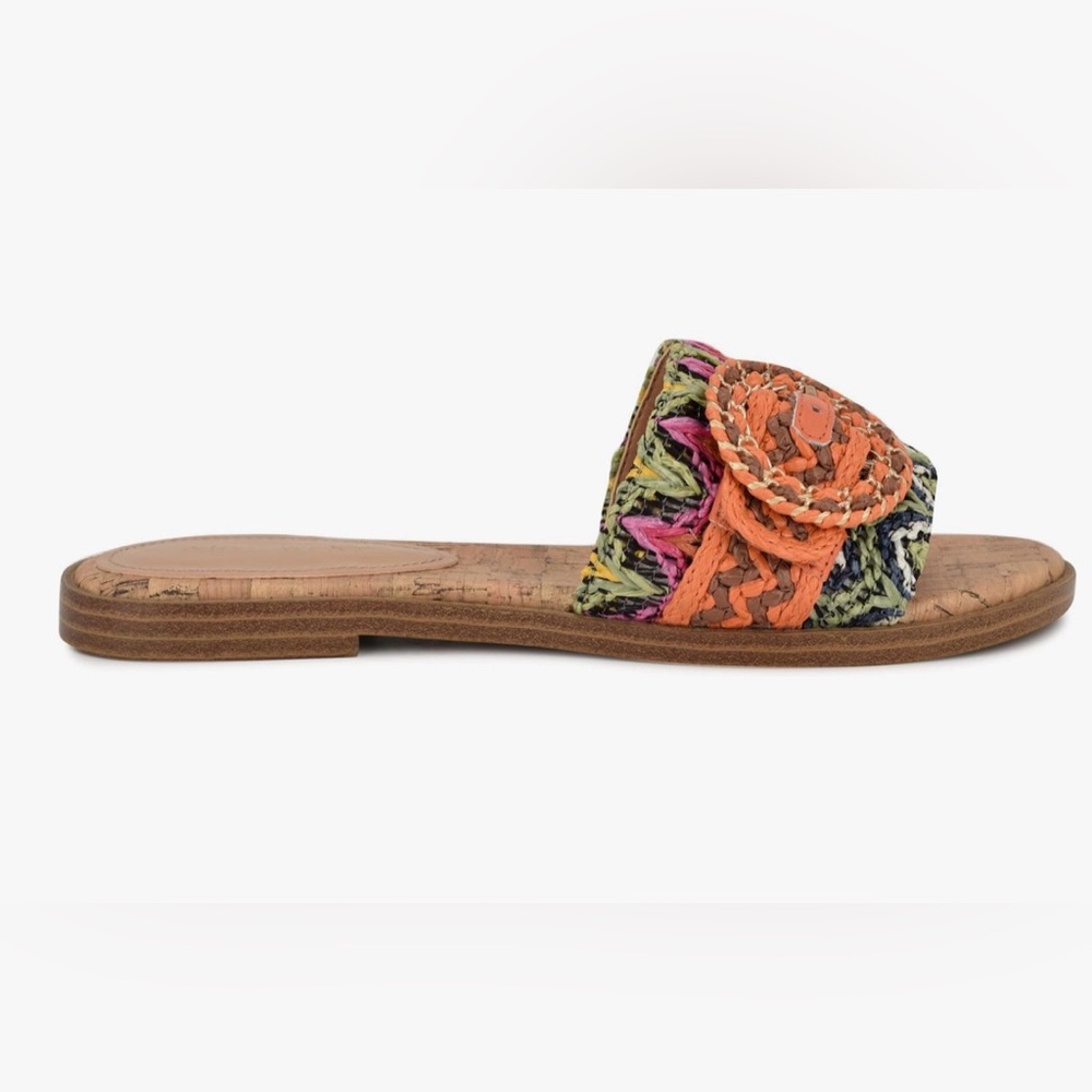 NWT Nine West Poland Multicolor Woven Slide Sandals Nine West, Size 11 - Picture 5 of 9